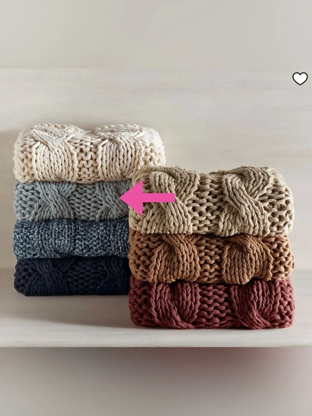 🆕NWT 🏡 POTTERY BARN - “Colossal Handknit Throw Blanket” 🏡 {44” x 56”} Chambray🆕
